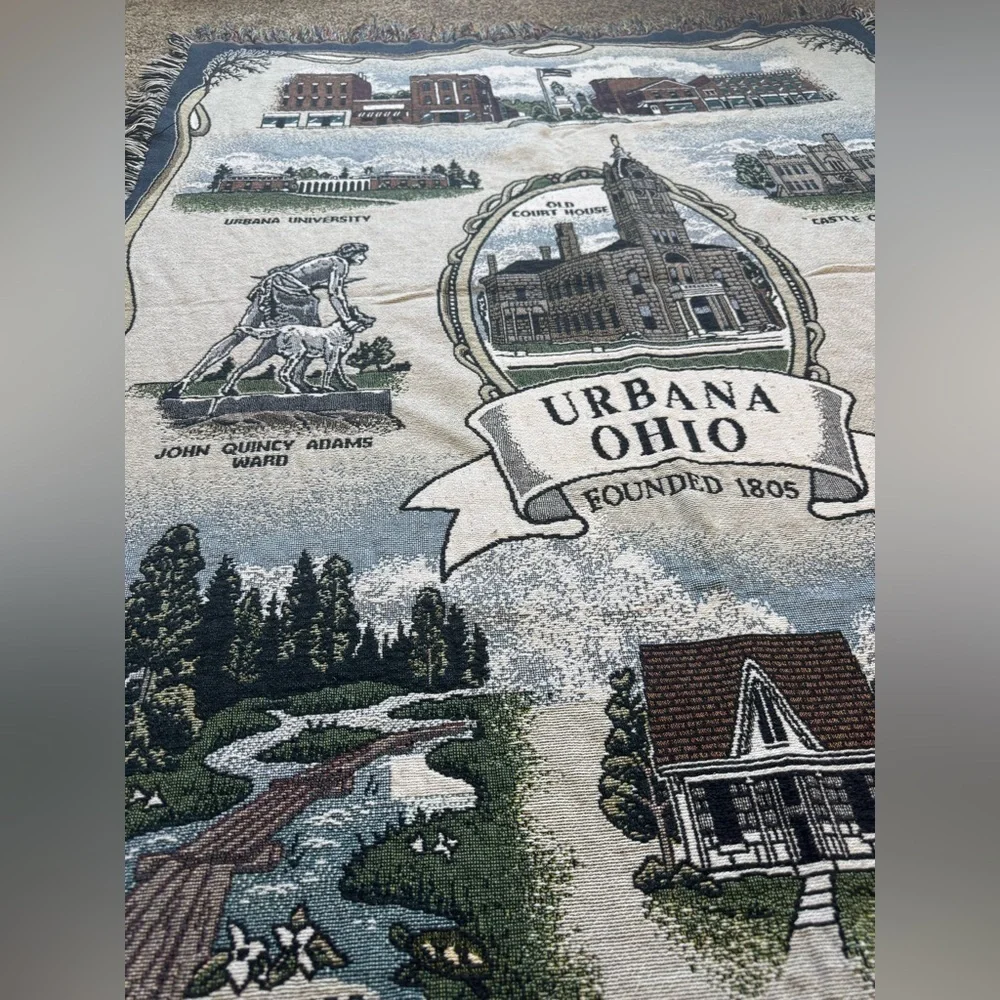 Urbana Ohio tapestry blanket